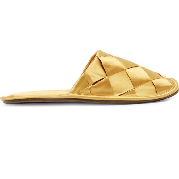 🌹🌹NWT Size 10 Women’s Sam Edelman Woven Gold Satin Mules. Comfortable Casual - Picture 2 of 5